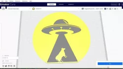 2D Silhouette/Stencil UFO Cow Abduction