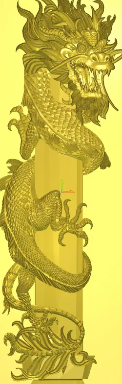 3d relief dragon