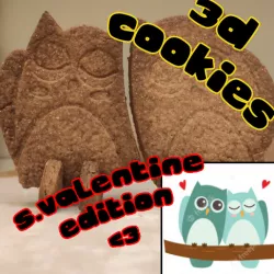 3D S. Valentine Owl Couple Cookie Cutter
