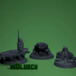 3x Custom Base for 32mm figures