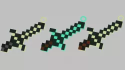 A minecraft sword for your keychain in pixel style