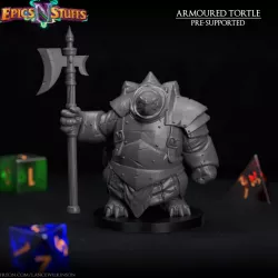 Armoured Tortle Miniature - Pre-Supported