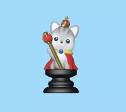 Cat Chess Piece - King