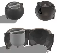 CEMENT POT MOULD LOW POLY SPHERE