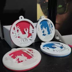Christmas Ornament Reindeer and Santa
