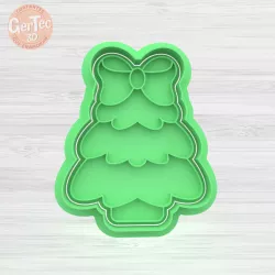 CHRISTMAS TREE WITH BOW CUTTING + Stamp / Cookie Cutter Christmas