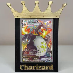 Crowned toploader card stand / holder for Pokemon / Magic / Yu Gi Oh cards