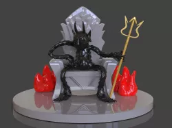 Cuphead The Devil Sculpture