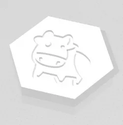 D2 Cute Cartoon Cow Symbol Logo