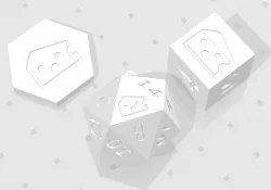 D2, D6 and D20 - Baffled Cheese Symbol Logo