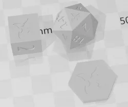 D2, D6 and D20 - Ninja Shuriken Symbol Logo