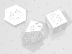 D2, D6 and D20 - Space Invaders Alien Symbol Logo