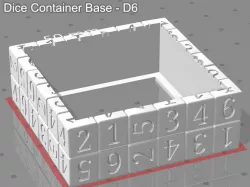 D6 Themed Bases for Dice Containers or Display Case for Miniatures