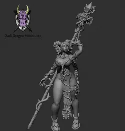 DARK ELF MAGE MINIATURE (DND, WARHAMMER, KINGDOM DEATH, PATHFINDER, MINI)