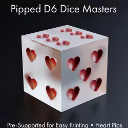 Dice Masters - Sharp-Edged Heart Pipped D6 - Pre-Supported