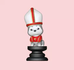 Dog Chess Piece - Bishop