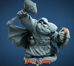 Dwarf Cleric Miniature - Pre-Supported