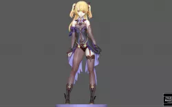 FISCHL GENSHIN IMPACT STATUE CUTE GIRL GAME CHARACTER ANIME