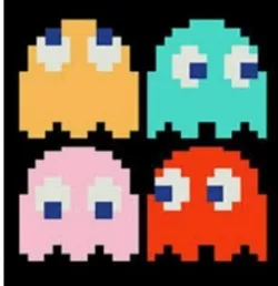 Ghost pac man pixel art scalable pixel art ,easy printing