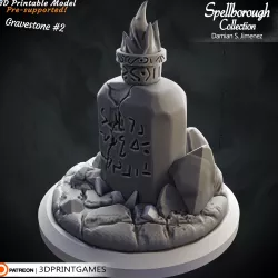 Gravestone 2 - 3D terrain for tabletop games Pre supported 3D model