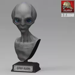 gray alien bust