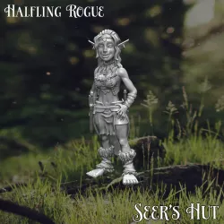 Halfling barbarian or rogue female in leather armor