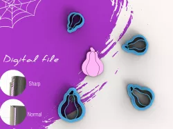 Halloween Pumkin 3 Polymer Clay Cutter | Digital STL File | 4 Sizes | 2 Cutter Versions