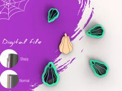 Halloween Pumkin 4 Polymer Clay Cutter | Digital STL File | 4 Sizes | 2 Cutter Versions