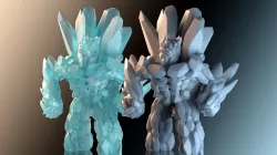 Ice Golem Elemental Miniature for TTRPG or Miniature Wargame