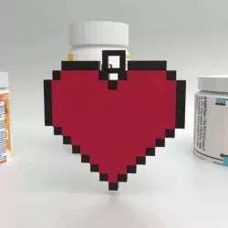 Keychain love heart pixel art