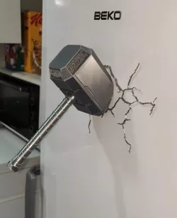 Magnet XXL Mjolnir Hammer + Lightning 19cm