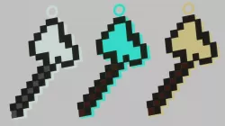 Minecraft axe for your keycahin in pixel style