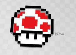 Mushroom mario pixel in high quality with separate parts