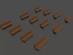 N scale benches plus basins in H0 and N scales