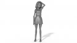 Natsuko Mogi anime girl character from Initial D series 3D print model