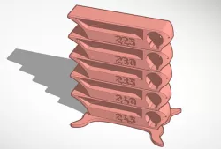 PETG temperature tower 225° to 245° C