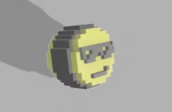 Pixel 3 D cool smiley emoji