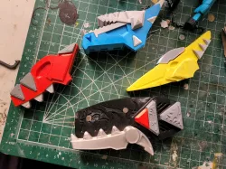 Power Rangers Dino Thunder Morpher 3 Pack - Rex- Tricera - Ptera (Red/Blue/Yellow)