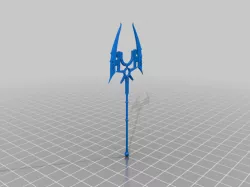 Robot Skeleton Lord Giant Staff Blade