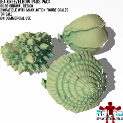 Sea Knee/Elbow Pads pack 1 (Motu Compatible)