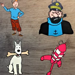 Set of 4 Tintin ornaments