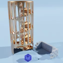 Spiral Stairs Dice Tower   [COMMERCIAL LICENSE]