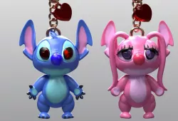 Stitch and Angel Keychain/Pendant
