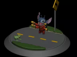 Stitch with scenery