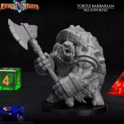 Tortle Barbarian Miniature - Pre-Supported