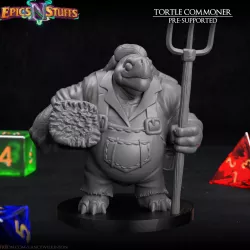 Tortle Commoner Miniature - Pre-Supported