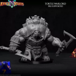 Tortle Warlord Miniature - Pre-Supported