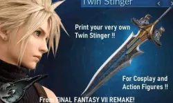 Twin Stinger Final Fantasy 7 Remake Cloud Strife Sword