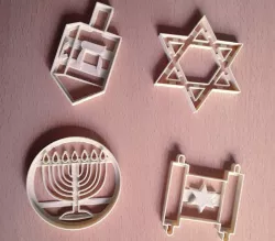 x4 Januca - festejo celebración judaica - cortadores galleta masa
