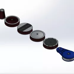 1/24 Scale Single Carb Air Cleaner Set